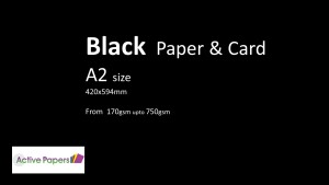 Black Paper Card A2 size 420x594mm 20 sheets per pack