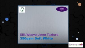 Linen Silk Weave 350gsm White Card AP901