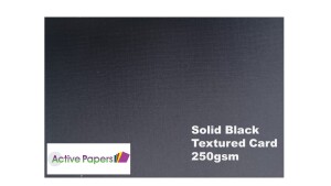 Solid Black 250gsm Textured Card - All Sizes