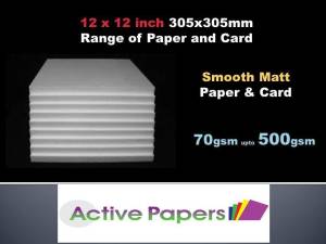 White Matt Paper 100 - 120 - 150 - 170gsm 12x12inch 50 sheets